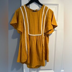 Darling size medium mustard yellow blouse excellent condition.